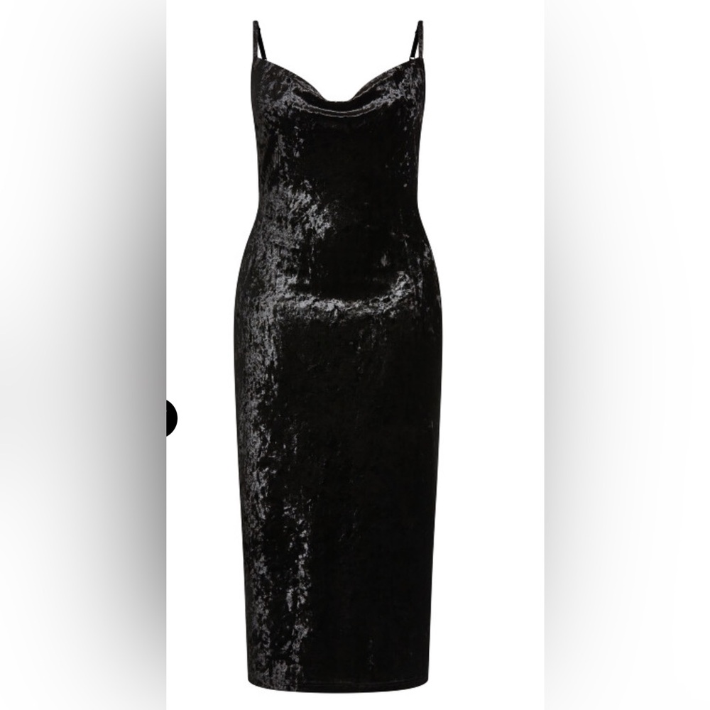 Elegant Black Velvet Dress City Chic size 16w Isabela